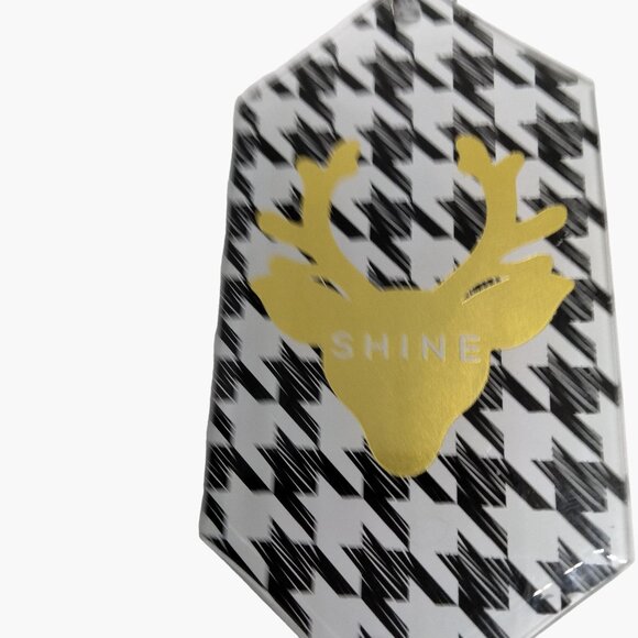 Giftcraft Reindeer Christmas Tree Ornament Suncatcher Crystal Herringbone - Picture 5 of 5